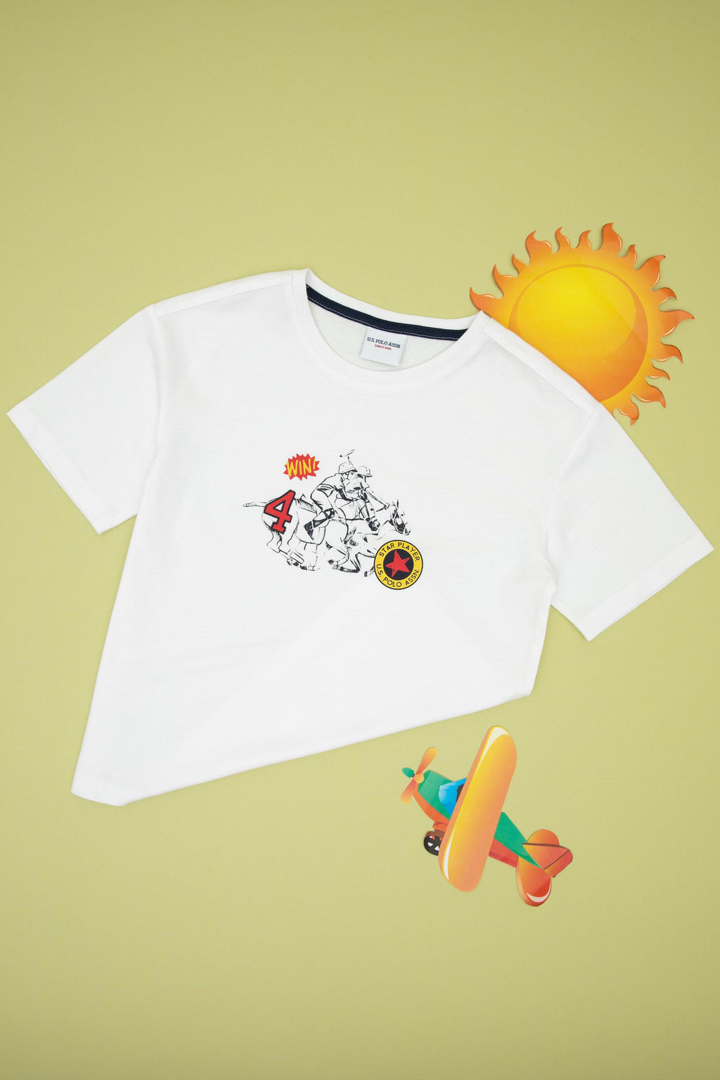 Erkek _ocuk Beyaz Comfort Bisiklet Yaka Ti__rt Sepette S_rpriz _ndirim