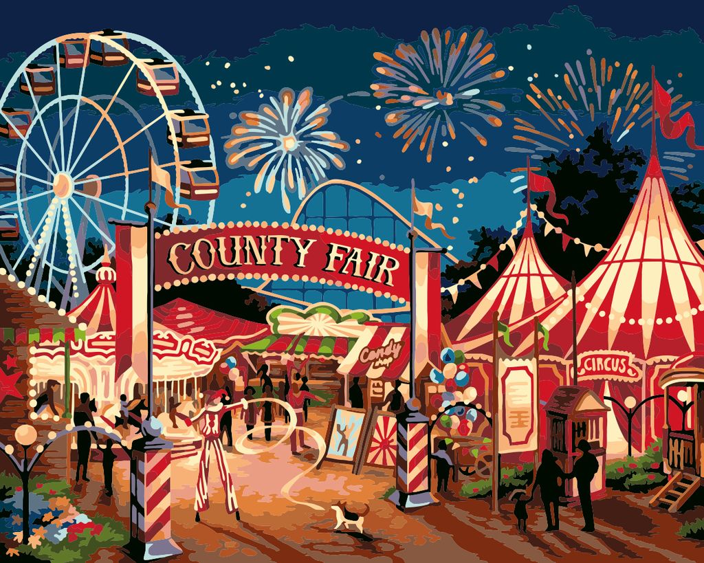 ФРЕЯ PNB/PL-031 Набор для раскрашивания по номерам 50 х 40 см Цирковое представление