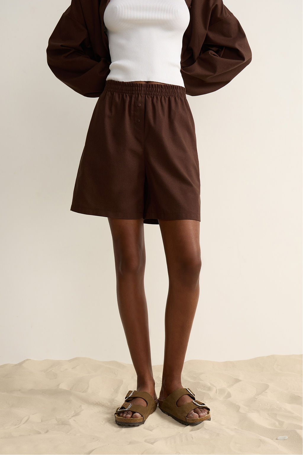 Шорты изо льна на резинке - Mollis фото 3