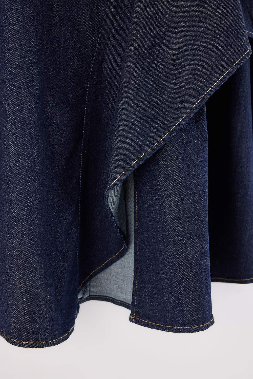 Koyu Mavi Volanl_ Katmanl_ Midi Denim Etek TWOAW27ET00006 - Trendyolmilla фото 2
