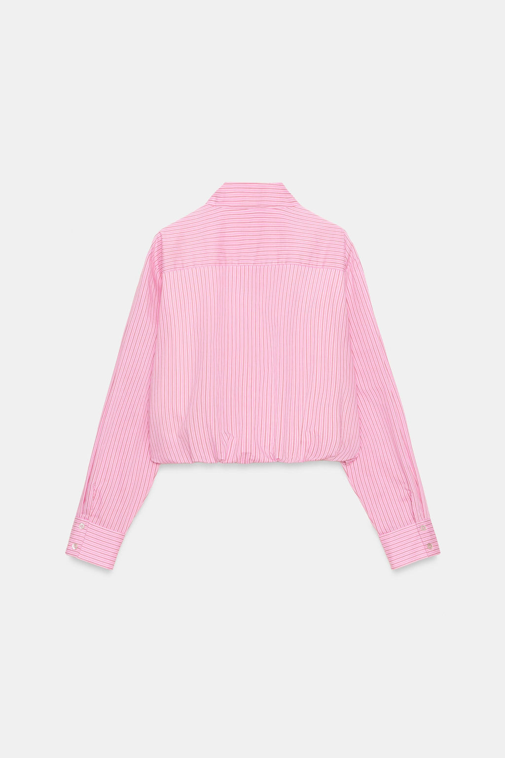 STRIPED POPLIN SHIRT WITH PUFF SLEEVES - Zara фото 12