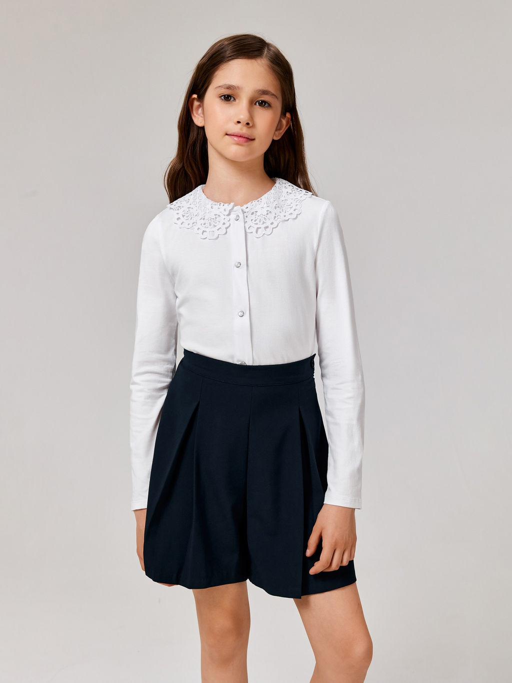 ACOOLA / Блузка детская для девочек Flores белый  фото 4