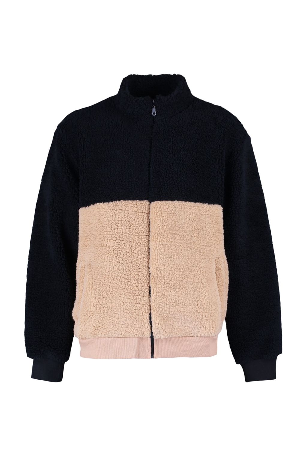 TRENDYOL MAN Siyah Regular/Normal Kesim Fermuarl? Dik Yaka S?cak Tutan Pelus Bloklu Sweatshirt TMNAW23SW00179 - Trendyolmilla фото 6