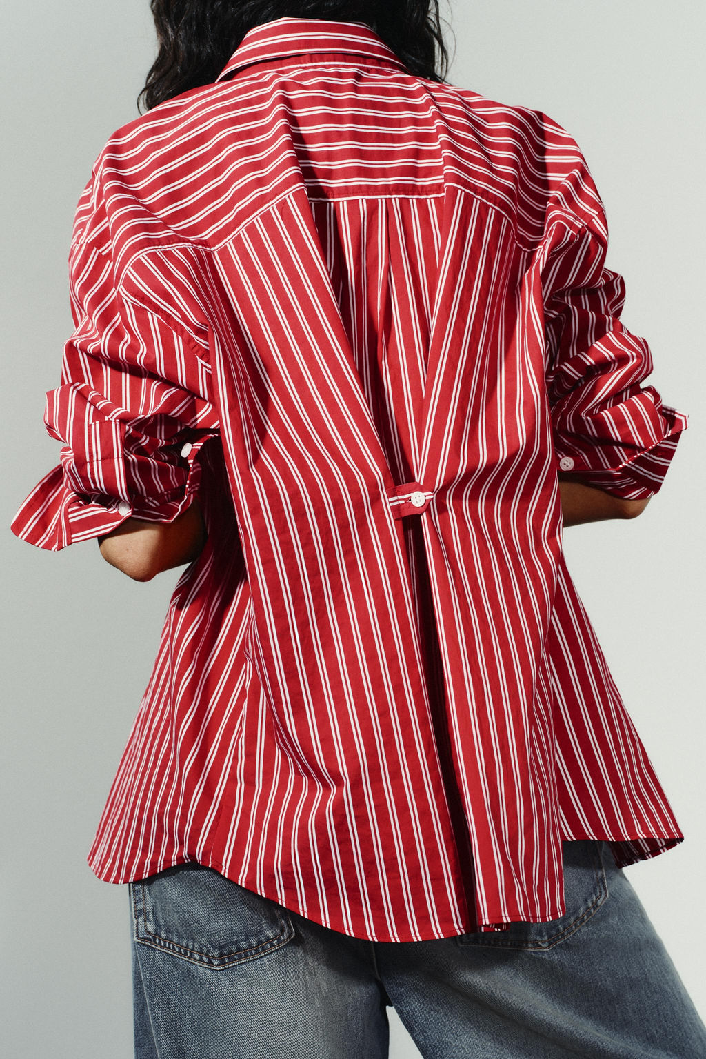 OVERSIZE STRIPED POPLIN SHIRT - Zara фото 5