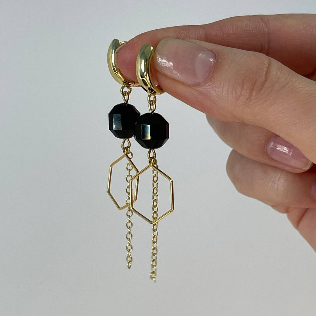 Серьги с цепочкой из Агата