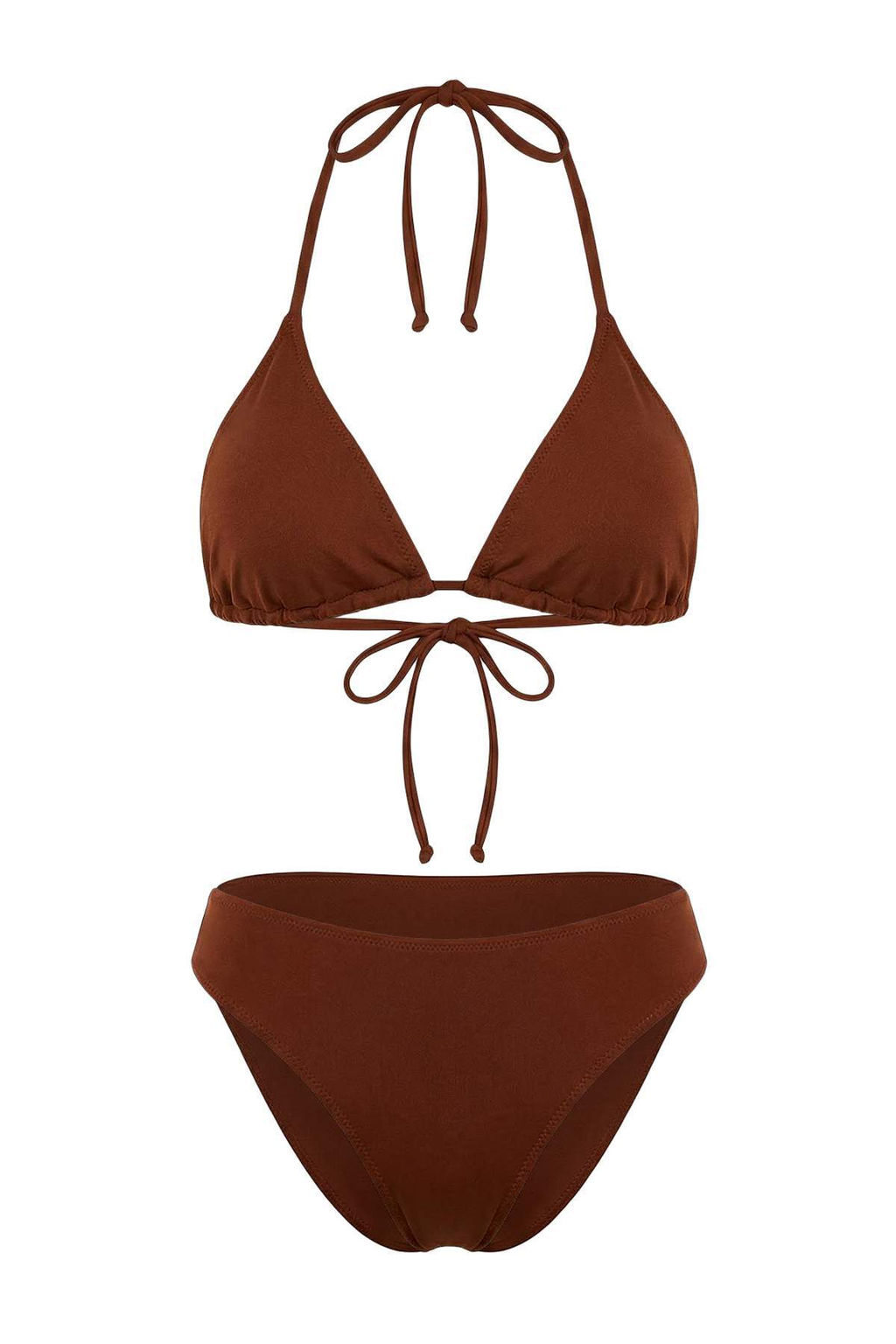 Kahverengi Ucgen Normal Bel Bikini Tak?m? TBESS26BT00013 - Trendyolmilla фото 10