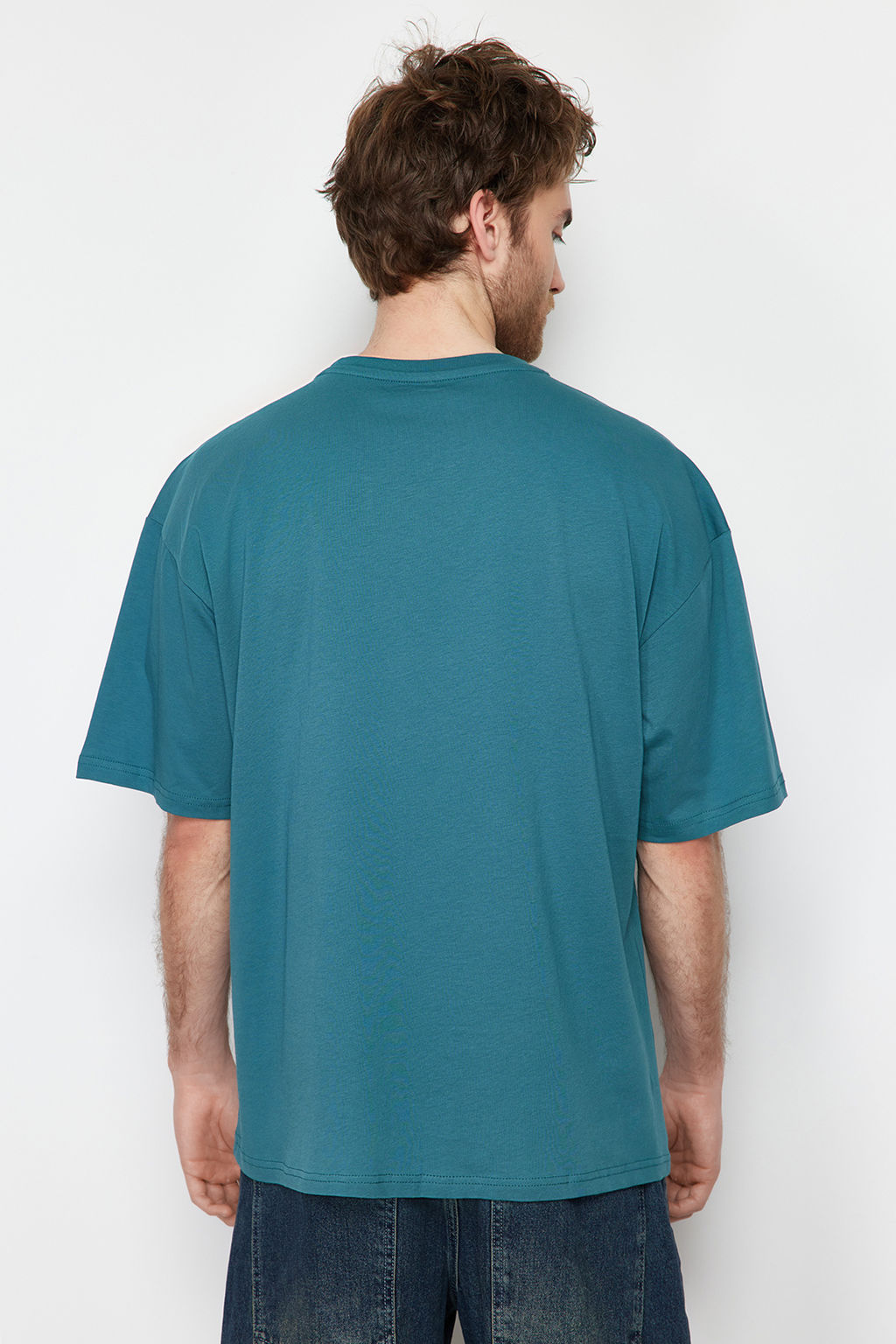 TRENDYOL MAN Siyah Oversize/Genis Kesim Basic %100 Pamuklu T-Shirt TMNSS22TS0318 - Trendyolmilla фото 99