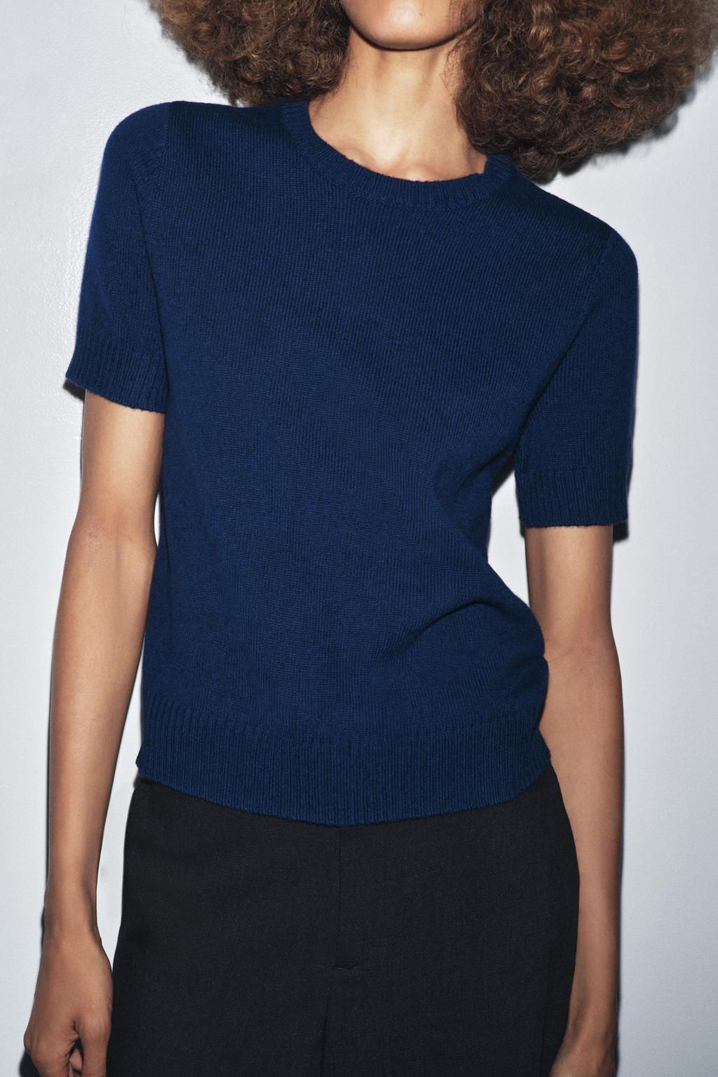 100% WOOL SHORT SLEEVE TOP - Zara фото 7