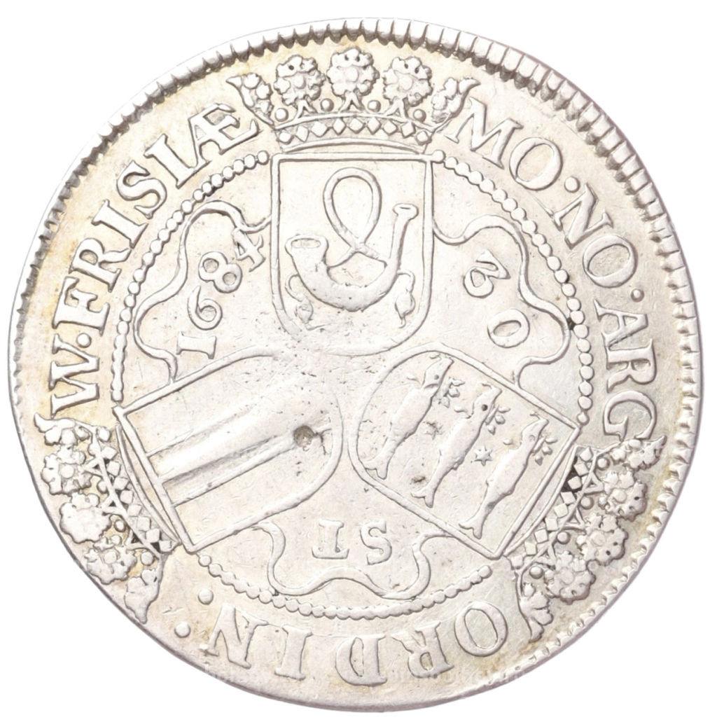 Монета 30 стуверов 1684 года Голландия провинция Фрисландия