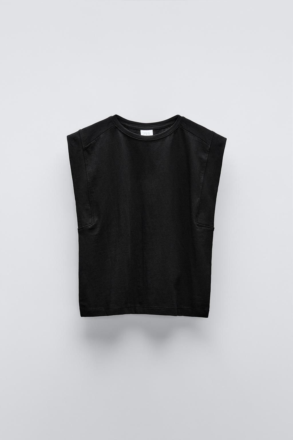 PLAIN T-SHIRT WITH TAB - Zara фото 4
