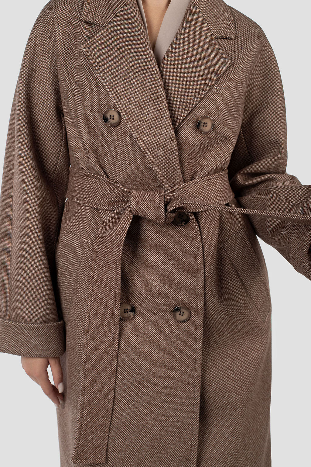 01-11998 Пальто женское демисезонное (пояс) - El podio фото 6