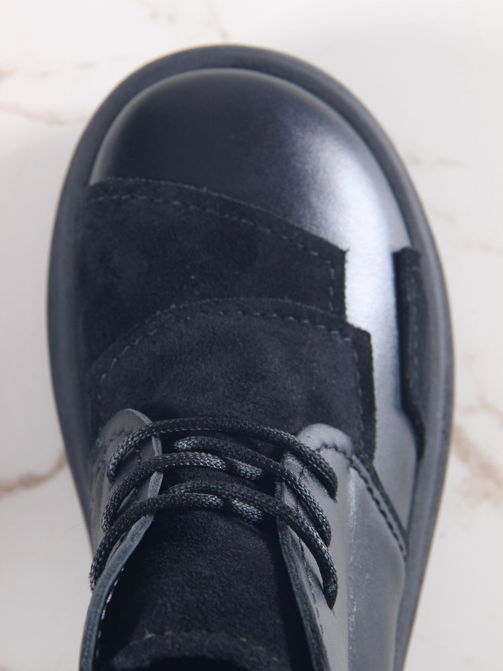 Ботинки 305.927bl.Черный черная замша/байка