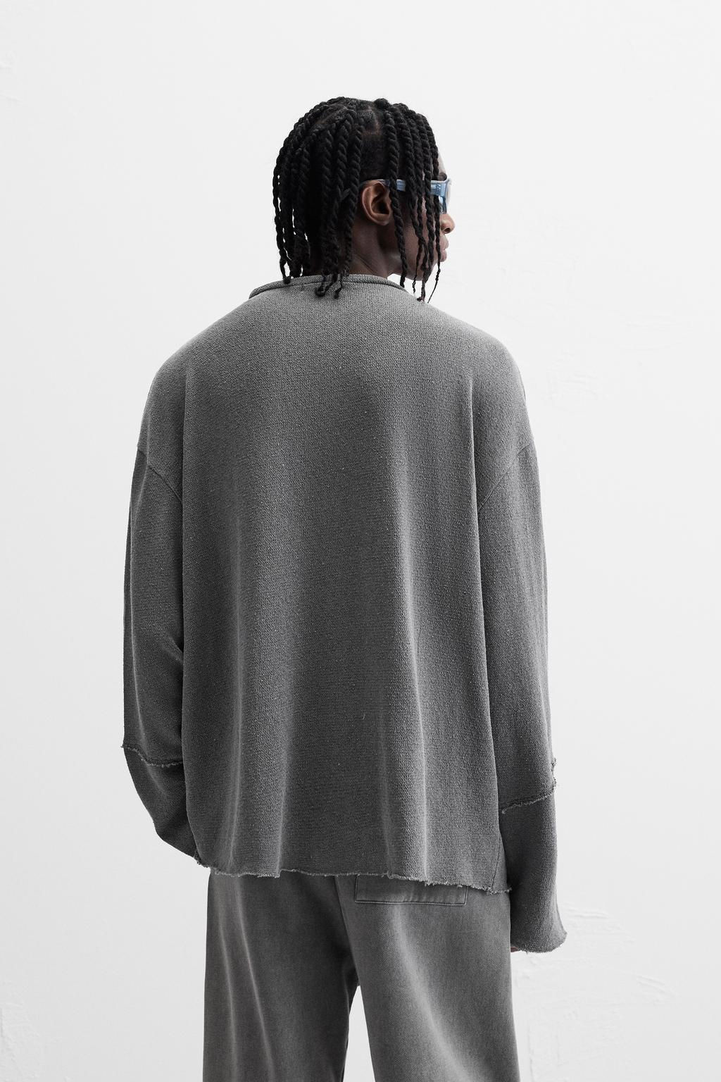 WASHED SWEATER WITH STITCHING - Zara фото 3