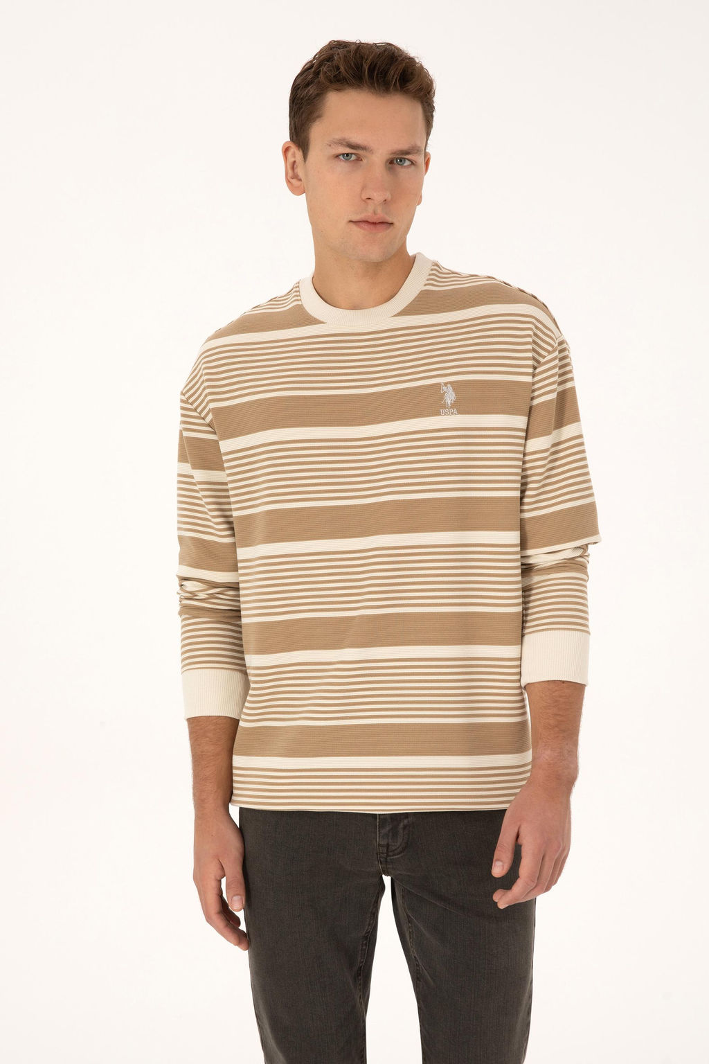 Erkek Krem Sweatshirt - U.s. polo assn фото 3