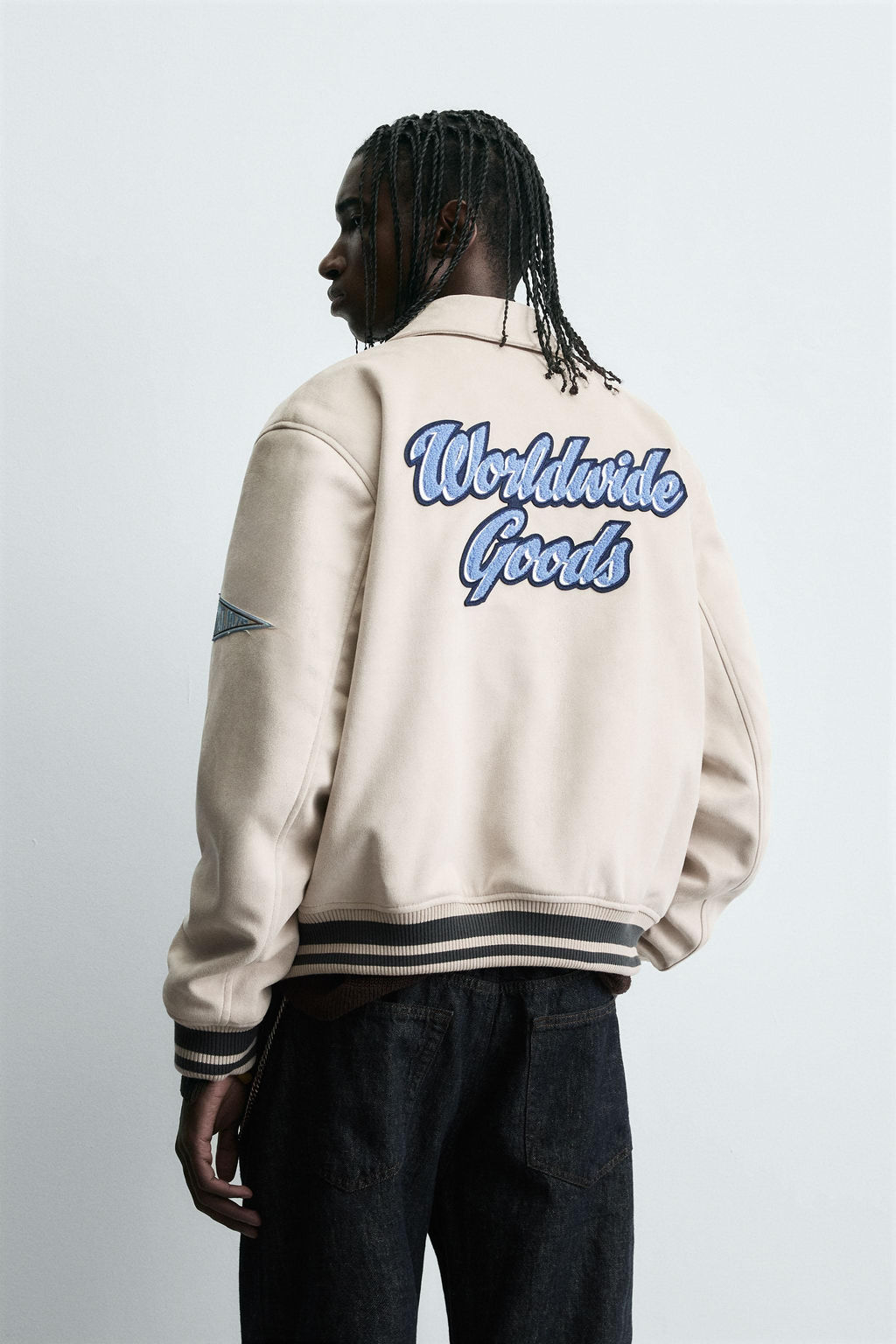 FAUX SUEDE JACKET WITH PATCH AND EMBROIDERY DETAIL - Zara фото 3