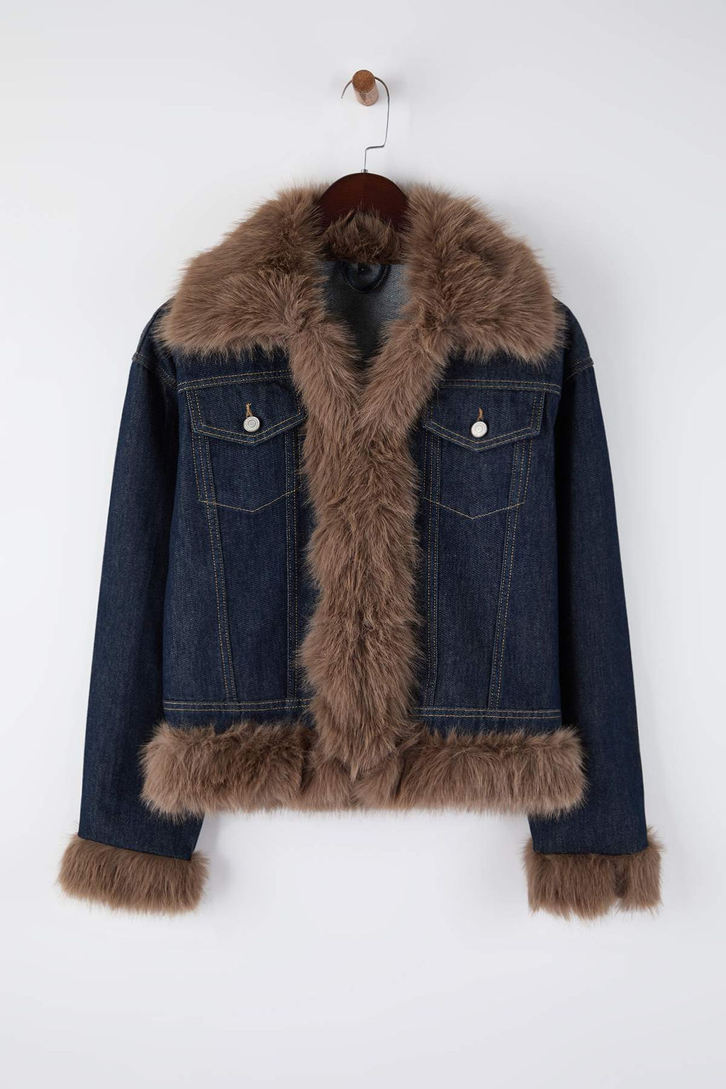 Mavi Kurklu Denim Kot Renk Vermeyen Ceket TWOAW26CE00059