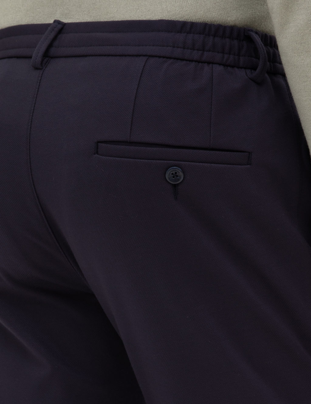 Lacivert Beli Lastikli Kordonlu Klasik Jogger Pantolon