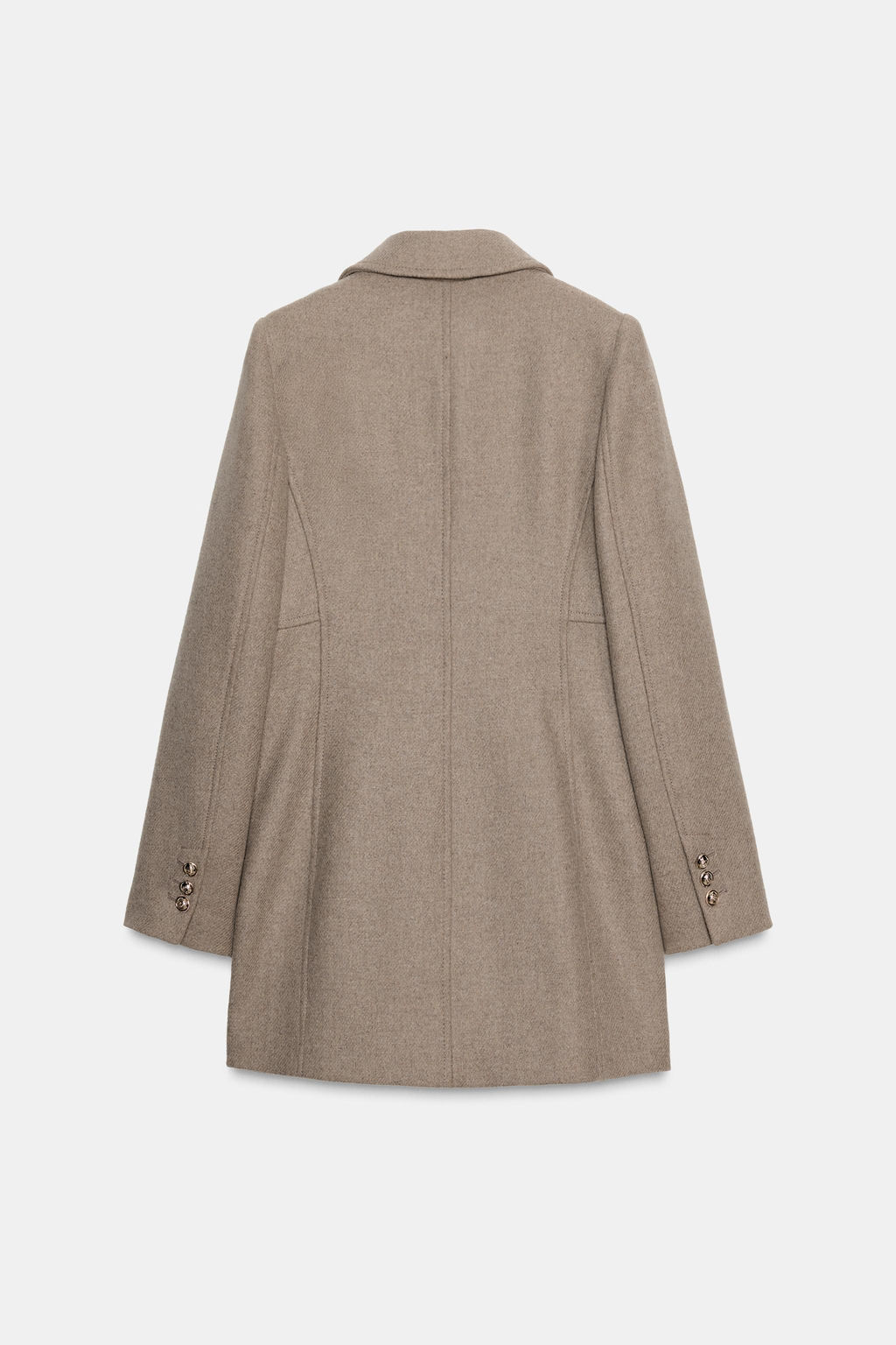 SHORT DOUBLE-BREASTED WOOL COAT - Zara фото 7