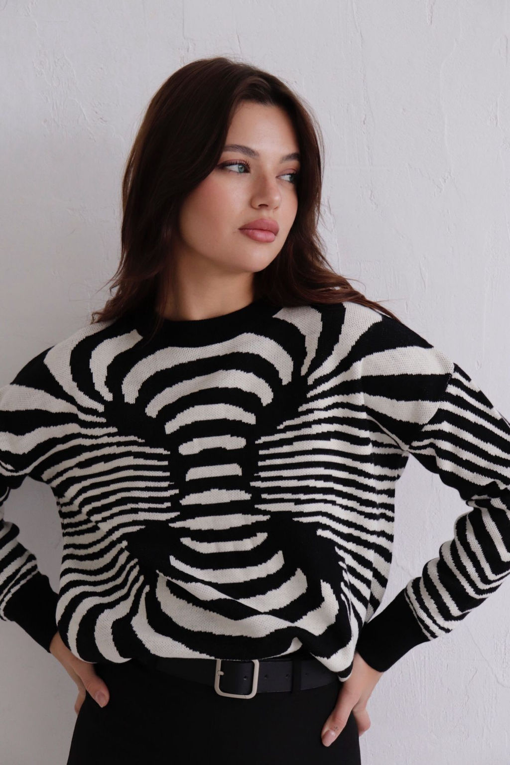 10446 Джемпер чёрно-белый - Martichelli фото 29