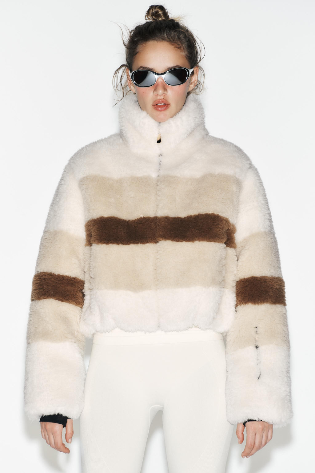 CROPPED FAUX SHEARLING COAT HEIQ XREFLEX RECCO® TECHNOLOGY SKI COLLECTION - Zara фото 9