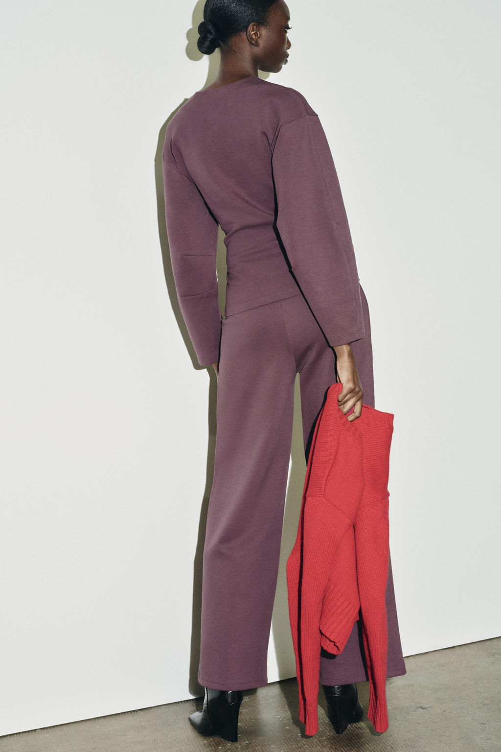INTERLOCK WIDE-LEG TROUSERS - Zara фото 6