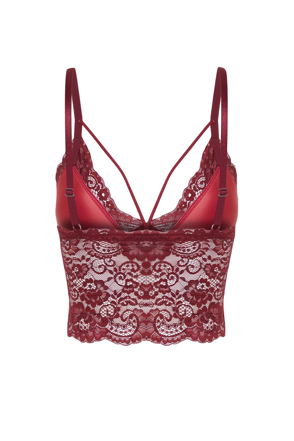 TRENDYOLMILLA Siyah Dantelli Biye Detayl? Dolgusuz Balensiz Ip Ask?l? Ucgen Orme Bustiyer Sutyen THMAW21SU0050  фото 18