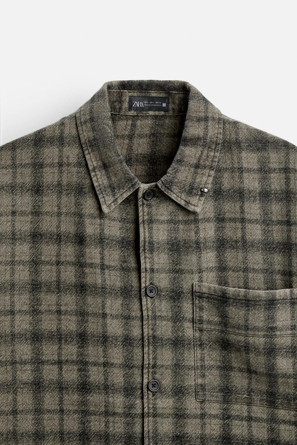 CHECK PIERCING OVERSHIRT - Zara фото 9