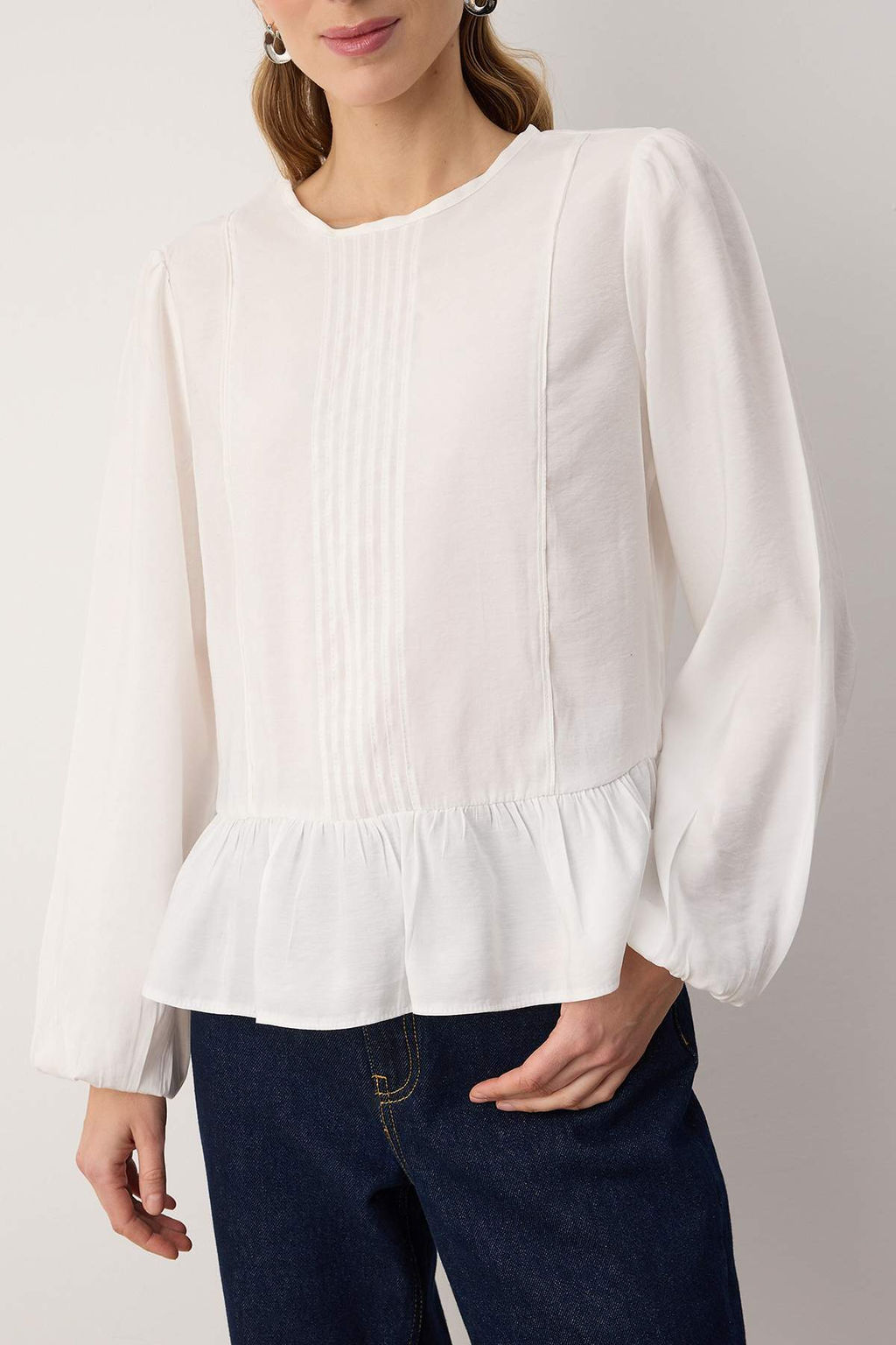 Ekru Aksesuar Detayl? Dokuma Bluz TWOAW26BZ00299