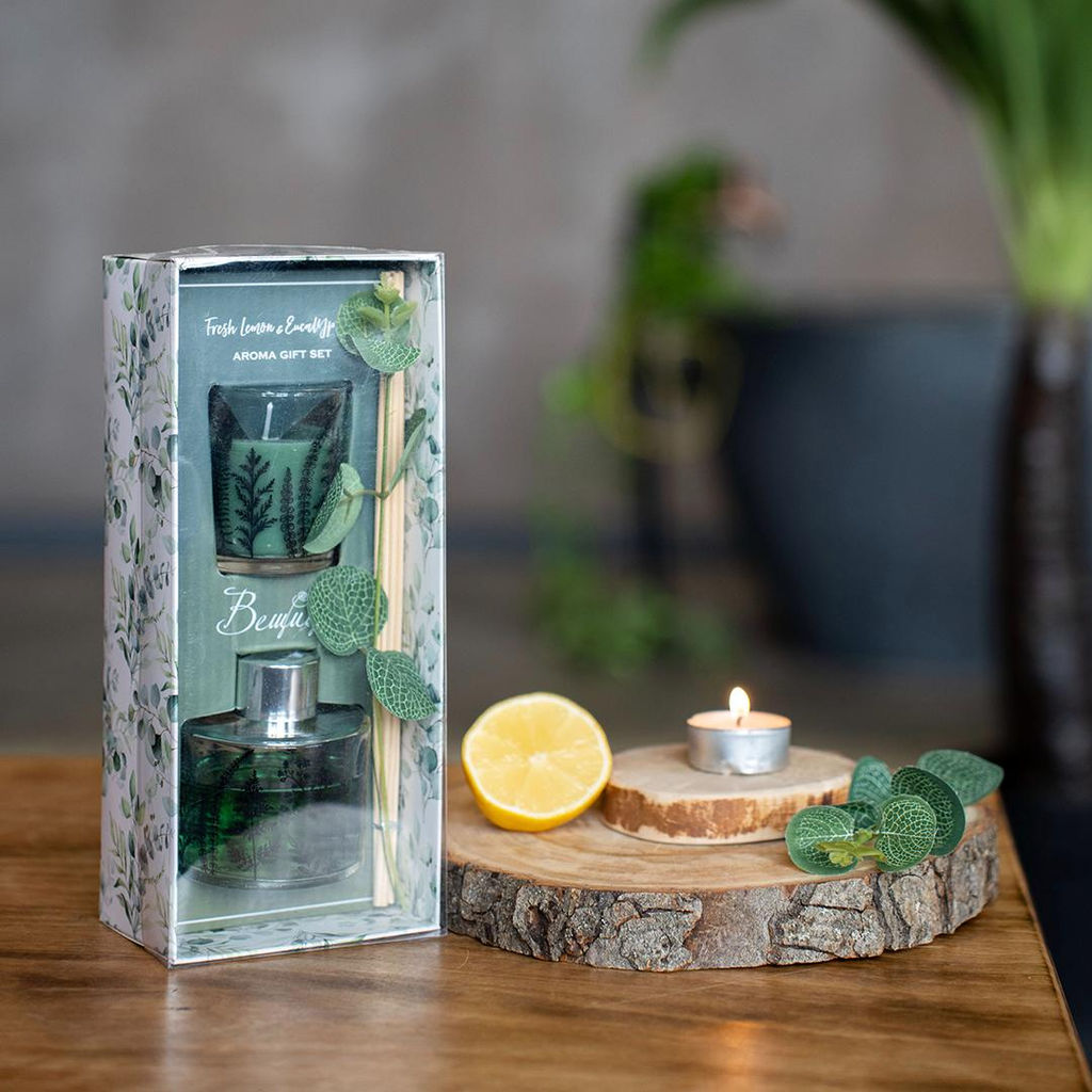 Арома сет FRESH LEMON & EUCALYPTUS, 80 мл., Д105 Ш75 В240 ARD-16 - Вещицы фото 3