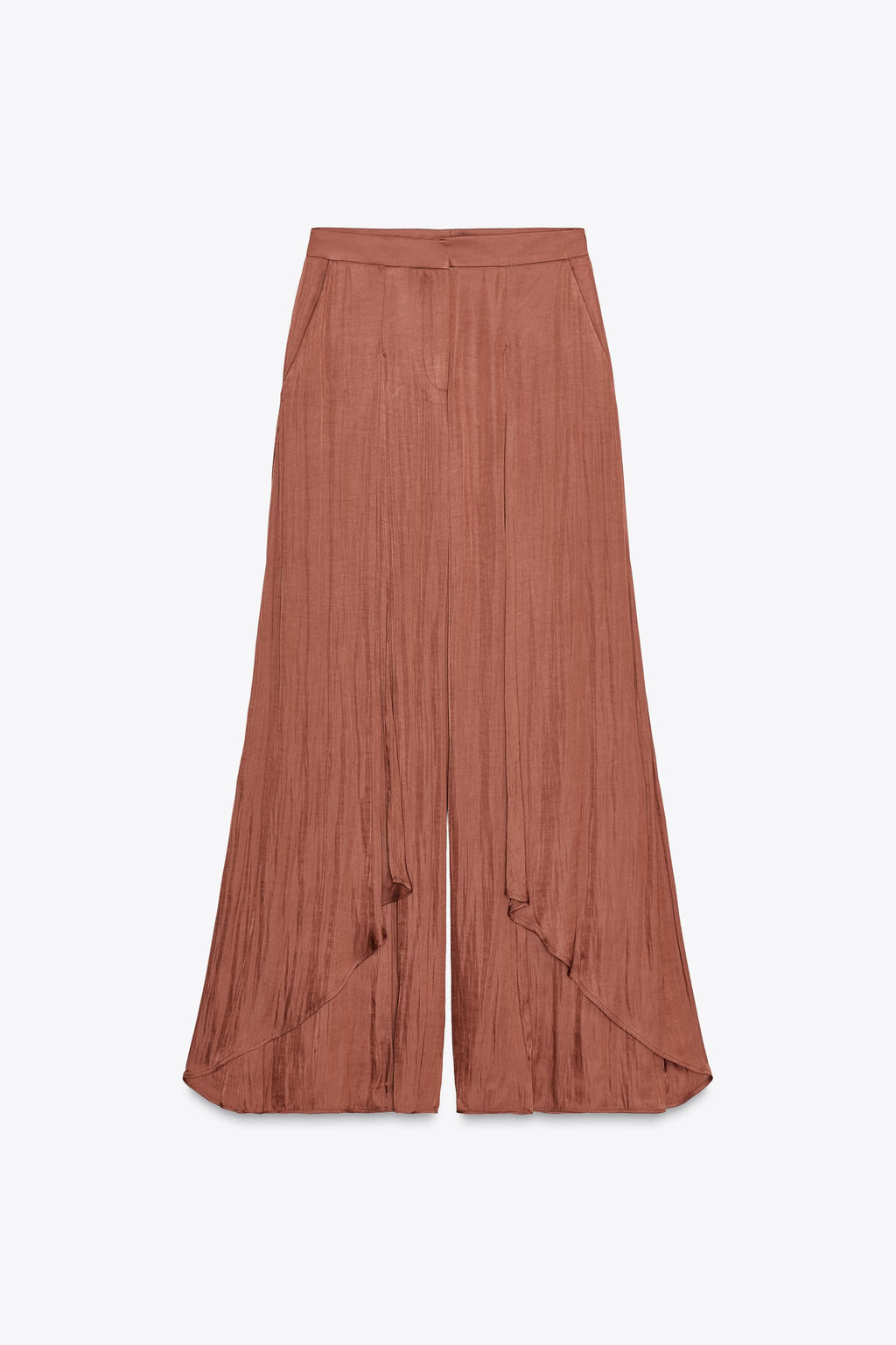 FLOWING WIDE-LEG TROUSERS WITH RUFFLES - Zara фото 6