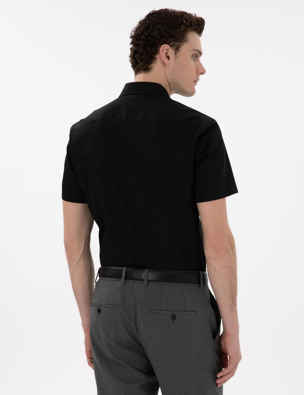 Siyah Regular Fit Uzun Kollu Basic G_mlek