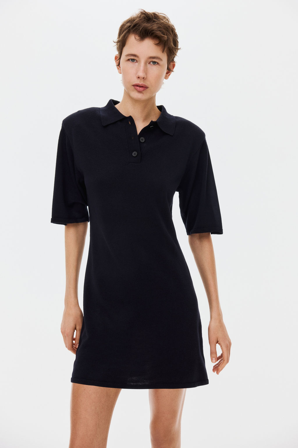 Fine-knit polo dress - H&m фото 2