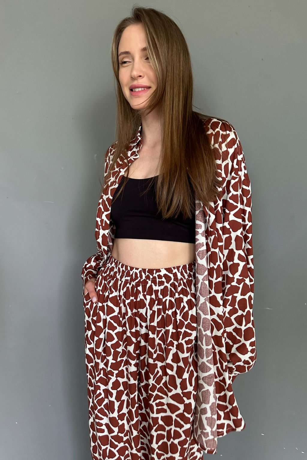 Костюм женский SET065/11/Белый, коричневый - M&G all natural фото 4