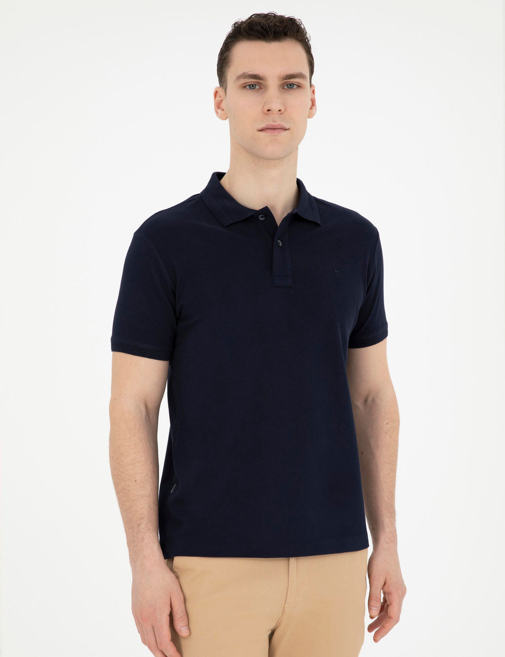Lacivert Slim Fit Basic Ti__rt - Pierre cardin фото 10