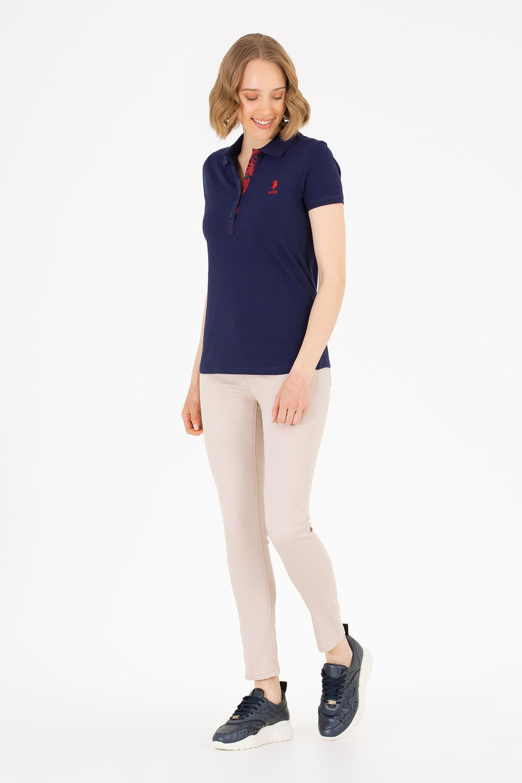 Женская темно-синяя футболка Basic - U.s. polo assn фото 17