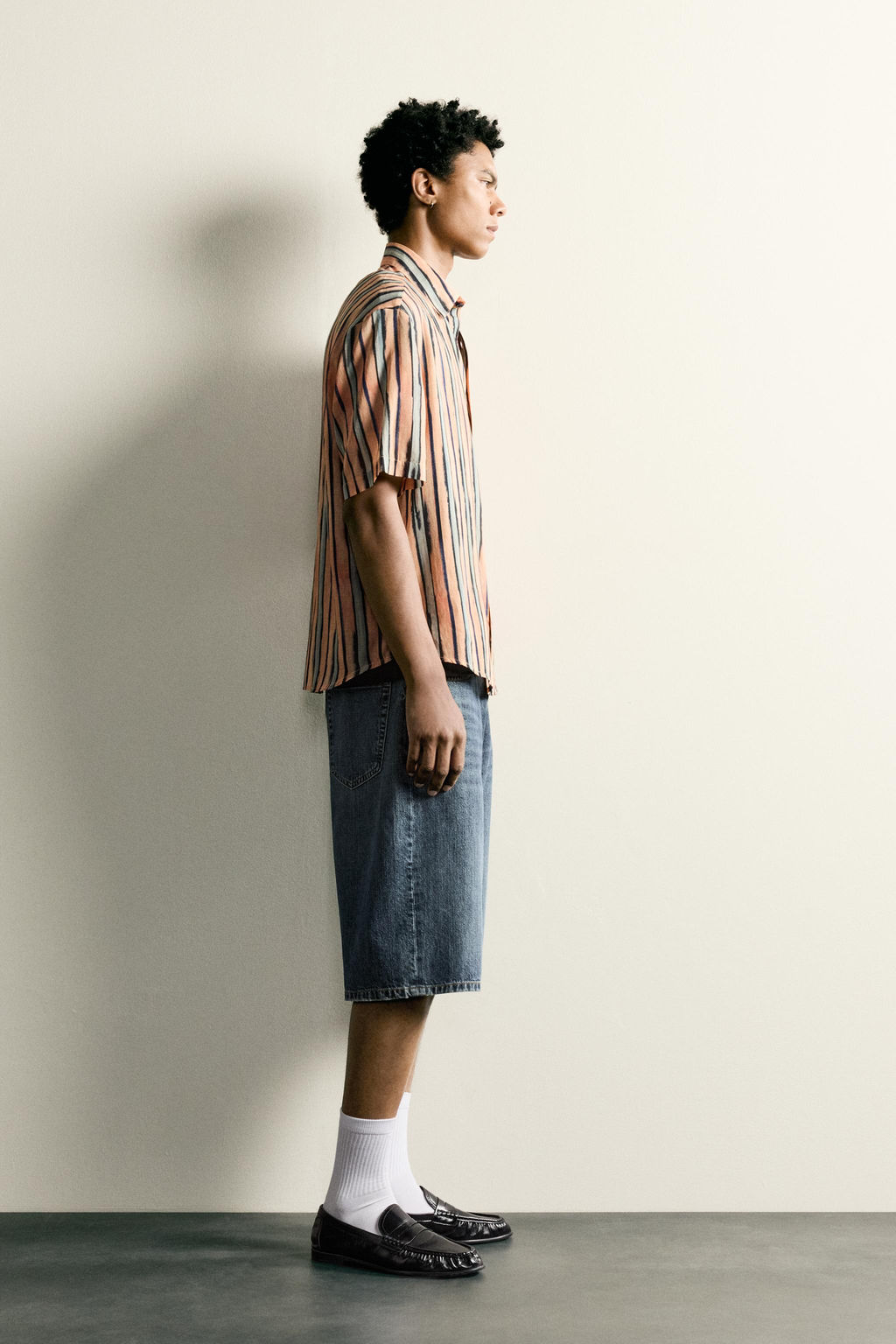 CAMISA RAYAS ALGOD?N - VISCOSA / Salm?n - Zara фото 4