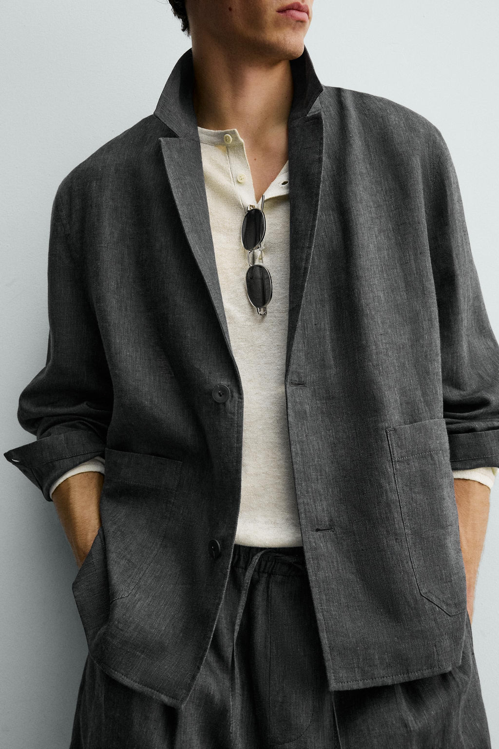 SOBRECAMISA 100% LINO / Plomo - Zara фото 5