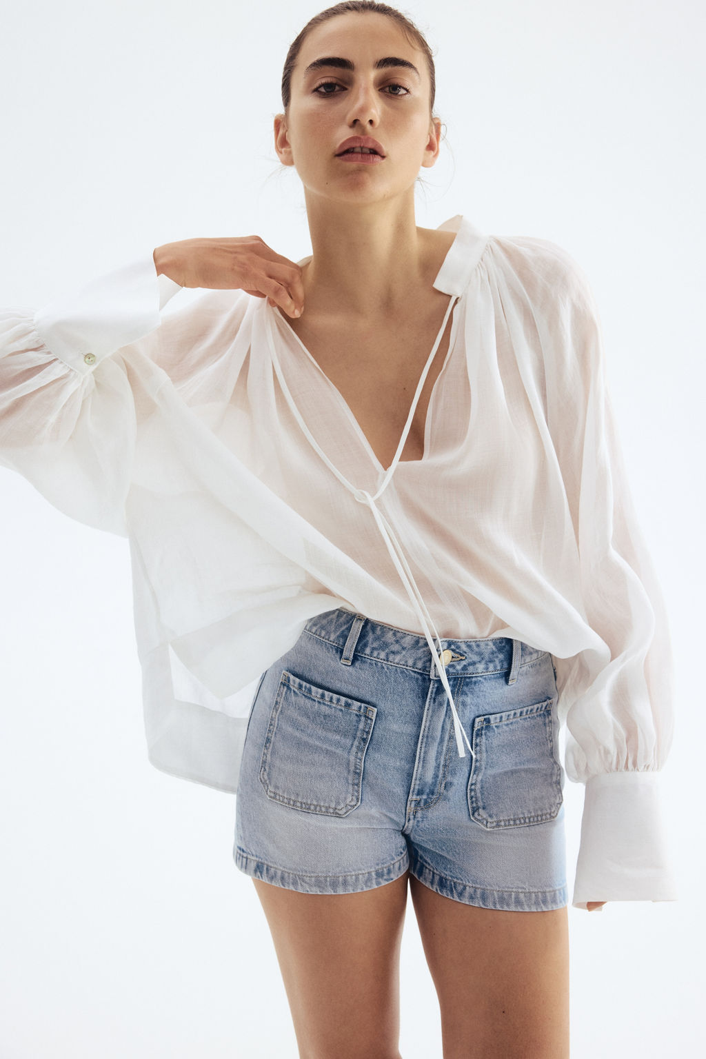 Vaquero corto High Rise - H&m фото 3