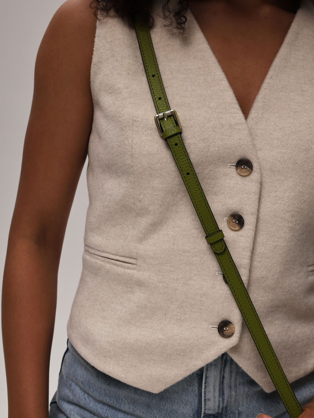 Сумка багет на плечо Deboro 31103 зеленый бамбук