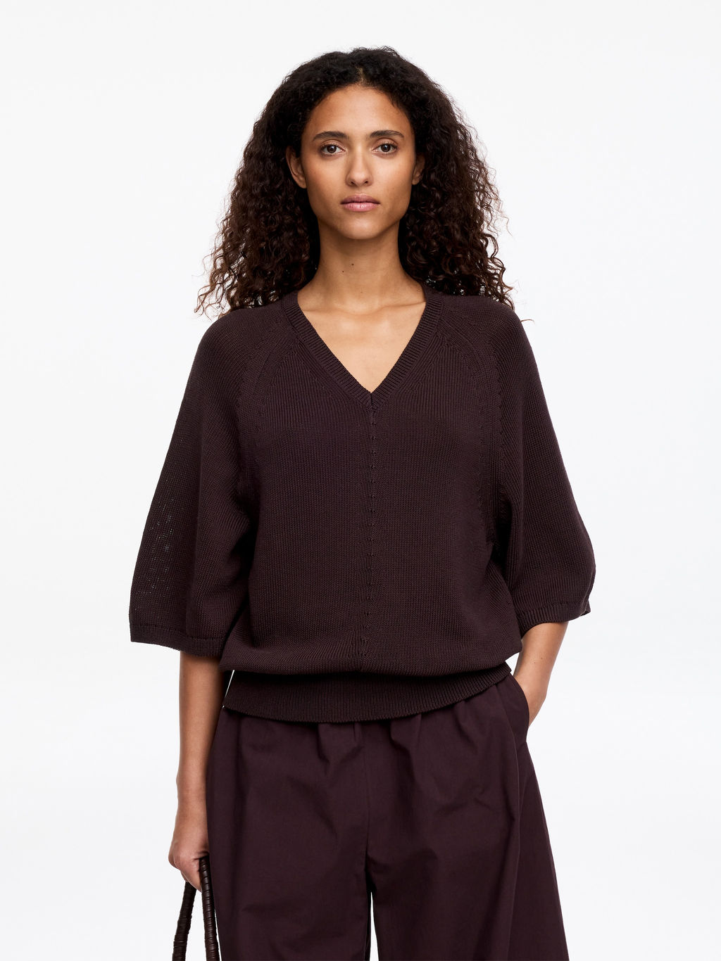 Top de punto con cuello de pico - H&m фото 2
