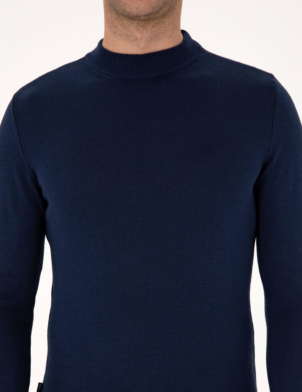 A__k Lacivert Slim Fit _eyrek Yaka Basic Triko Kazak - Pierre cardin фото 6