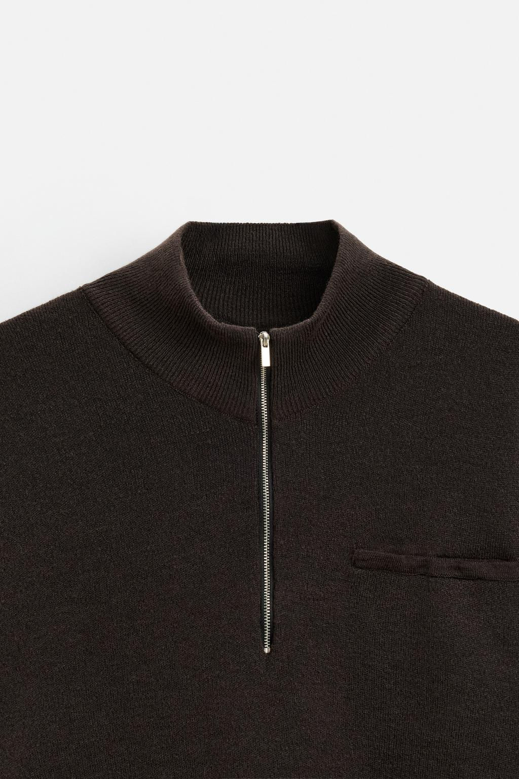 HIGH NECK QUARTER-ZIP SWEATER - Zara фото 8