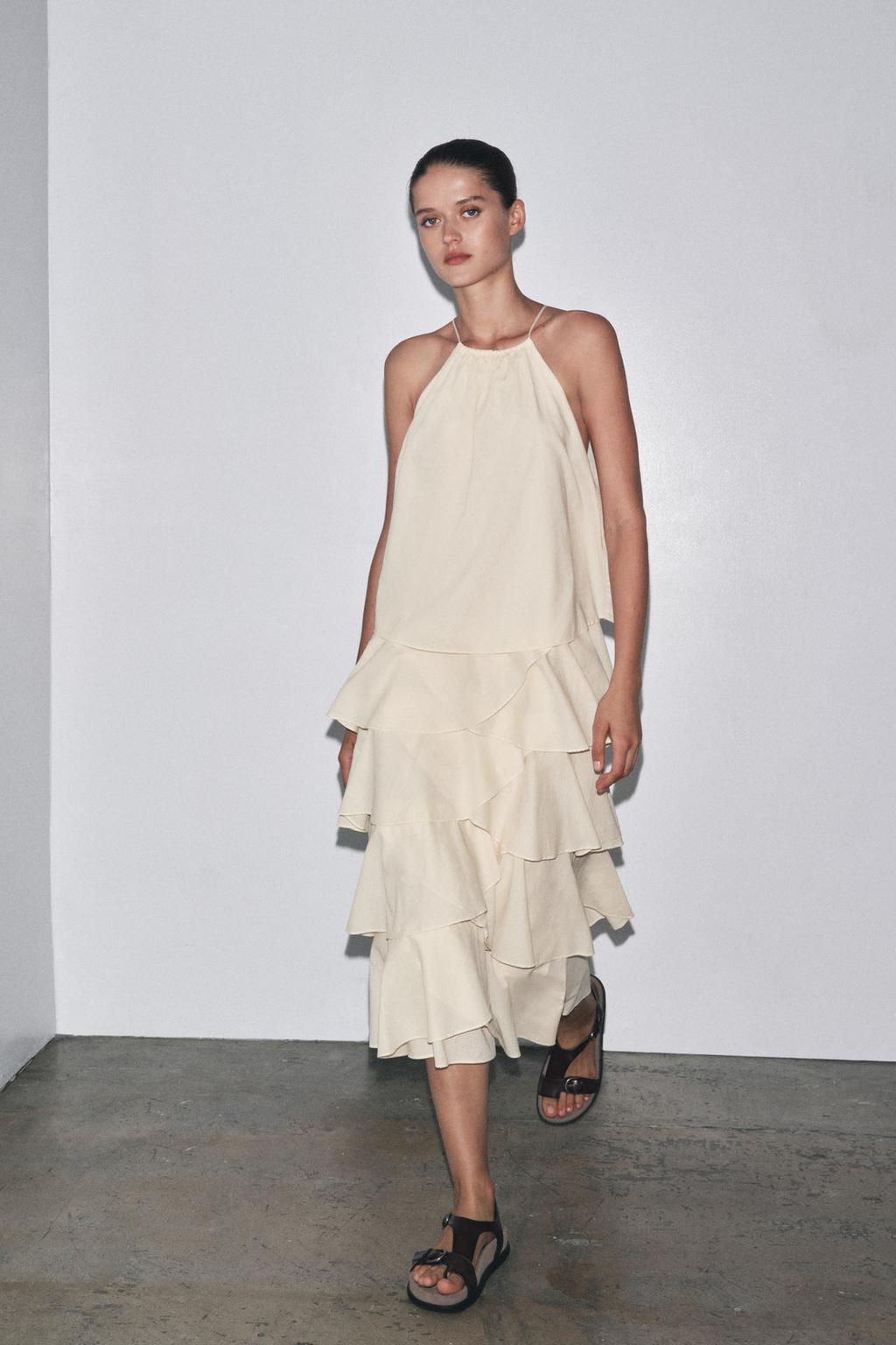 ZW COLLECTION HALTER RUFFLE DRESS