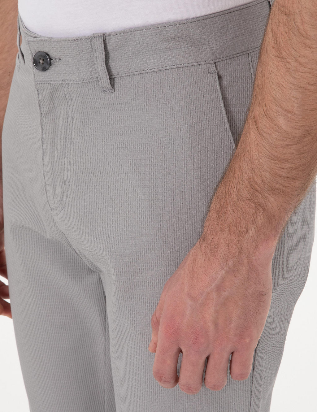 Gri Slim Fit Kanvas Pantolon - Pierre cardin фото 5