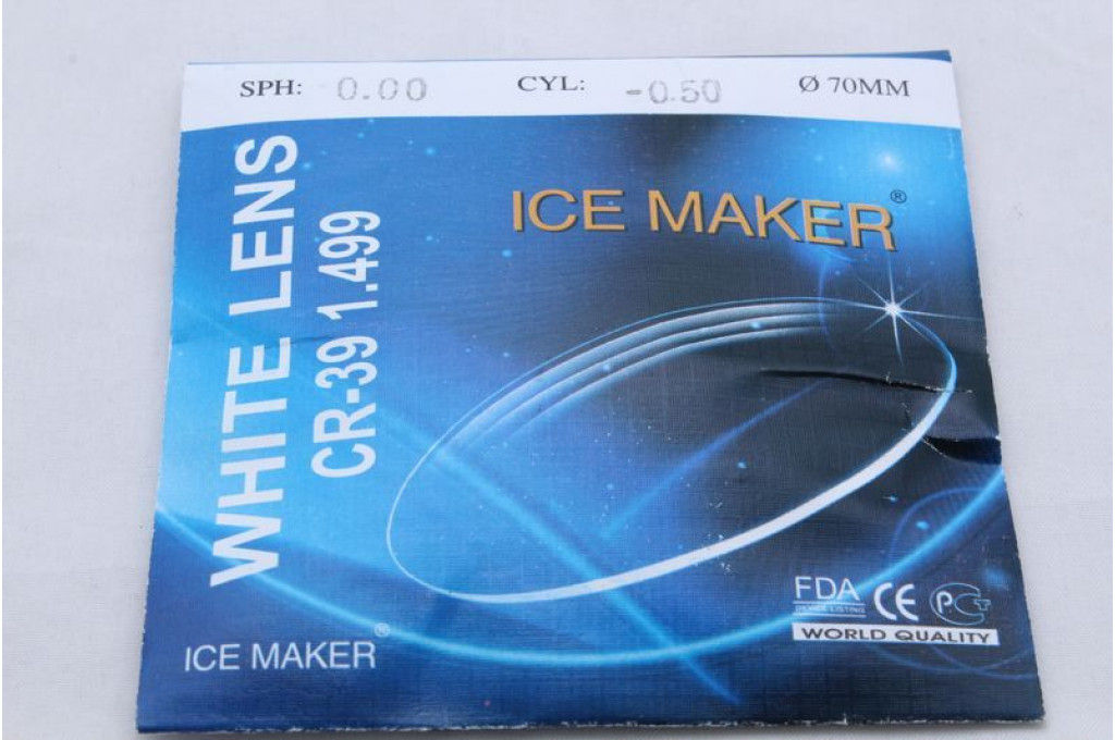 Линзы WHITE Ф70 индекс 1.499 (астигматика полимерное) МИНУС CR-39