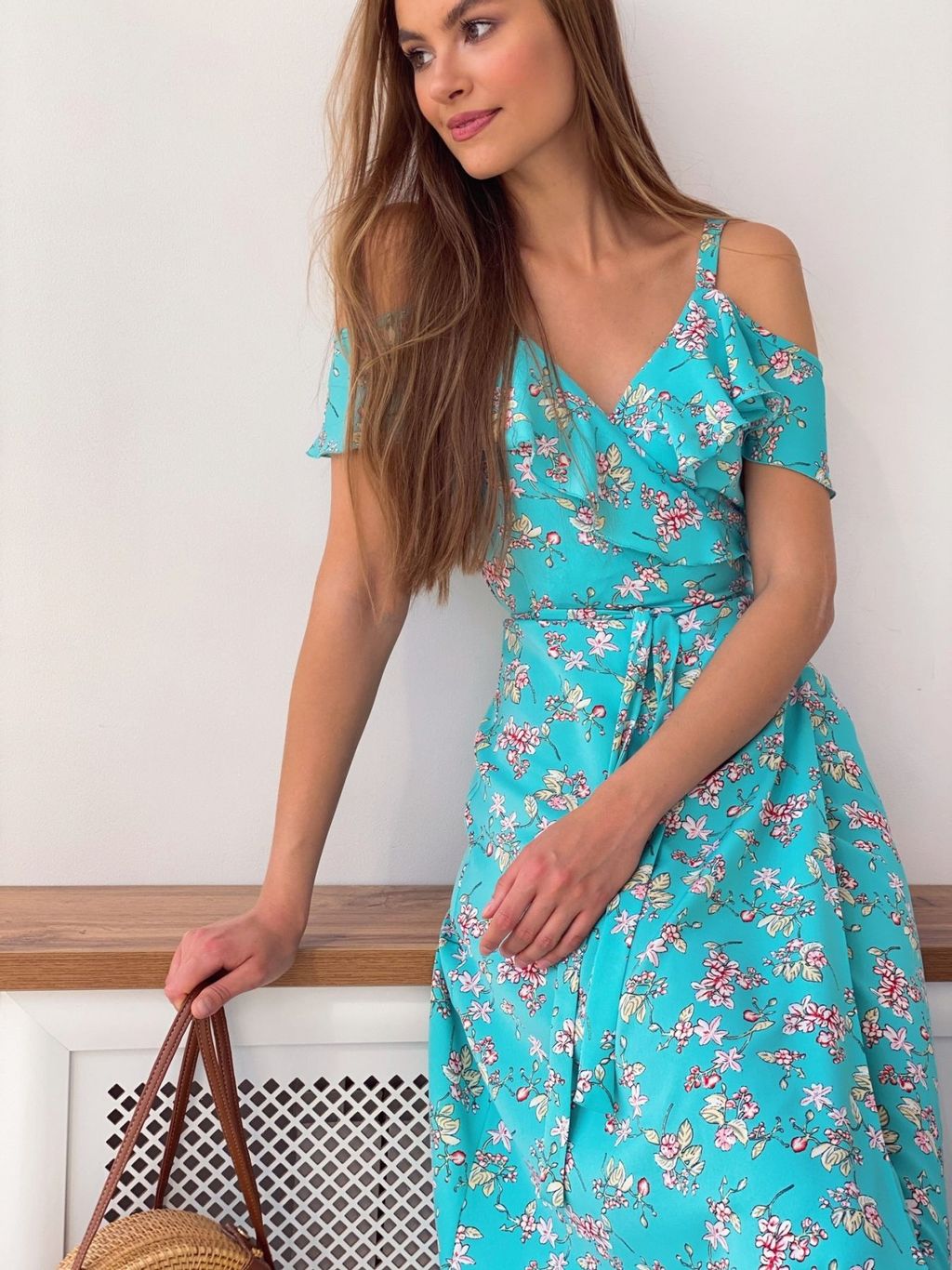 4195 Сарафан в цветочек в цвете тиффани - Martichelli фото 5
