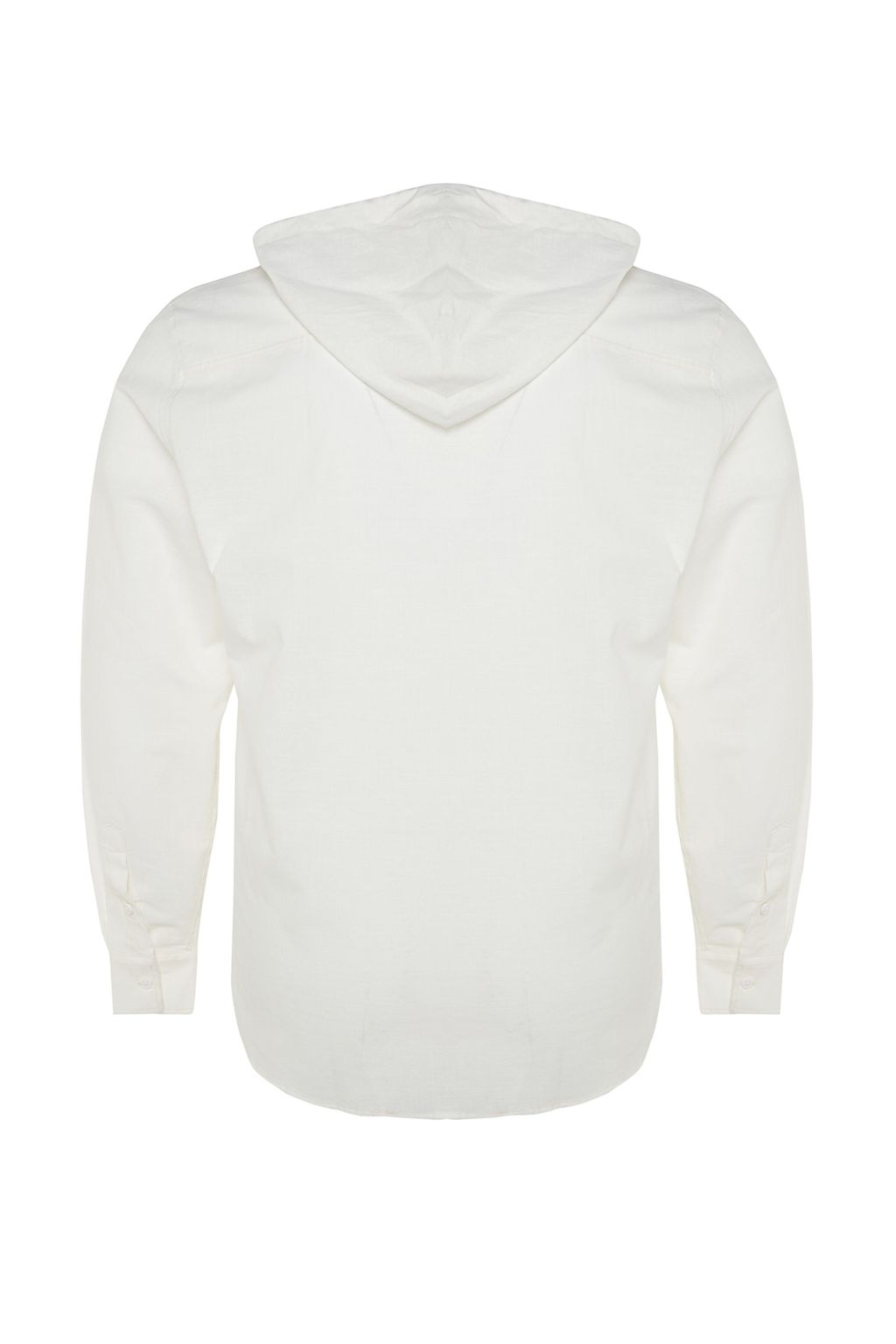 Buyuk Beden Ekru Regular Fit Rahat Kapusonlu Gomlek TMNSS23GO00092 - Trendyolmilla фото 7