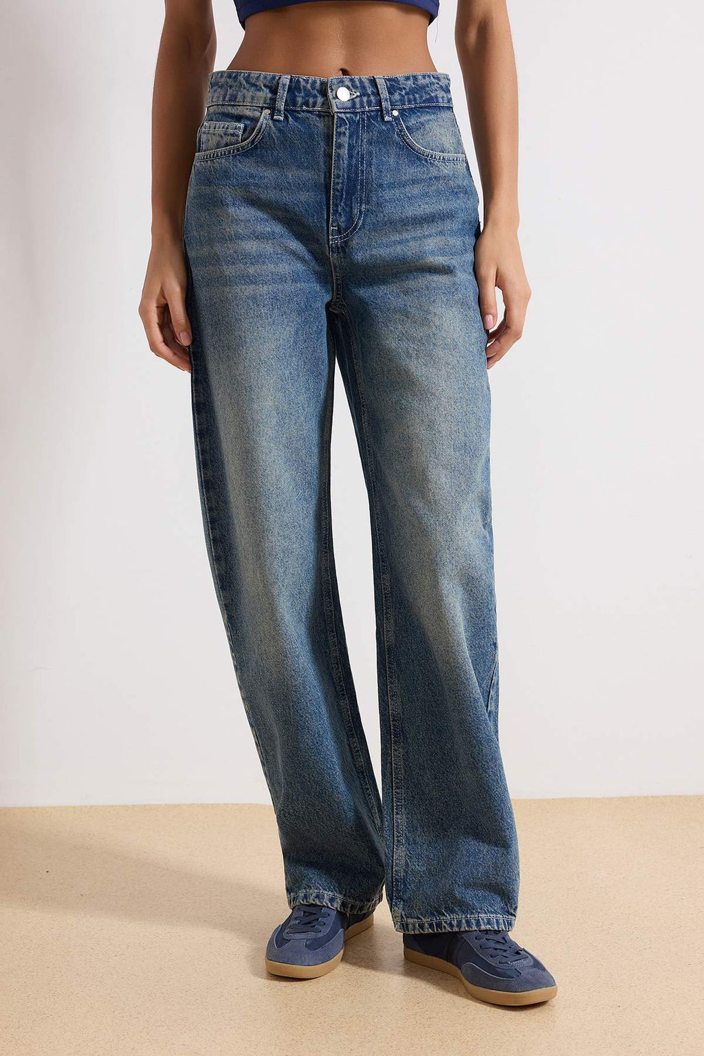 TRENDYOLMILLA Mavi Yuksek Bel Barrel Baggy Jeans TWOAW25JE00130  фото 19