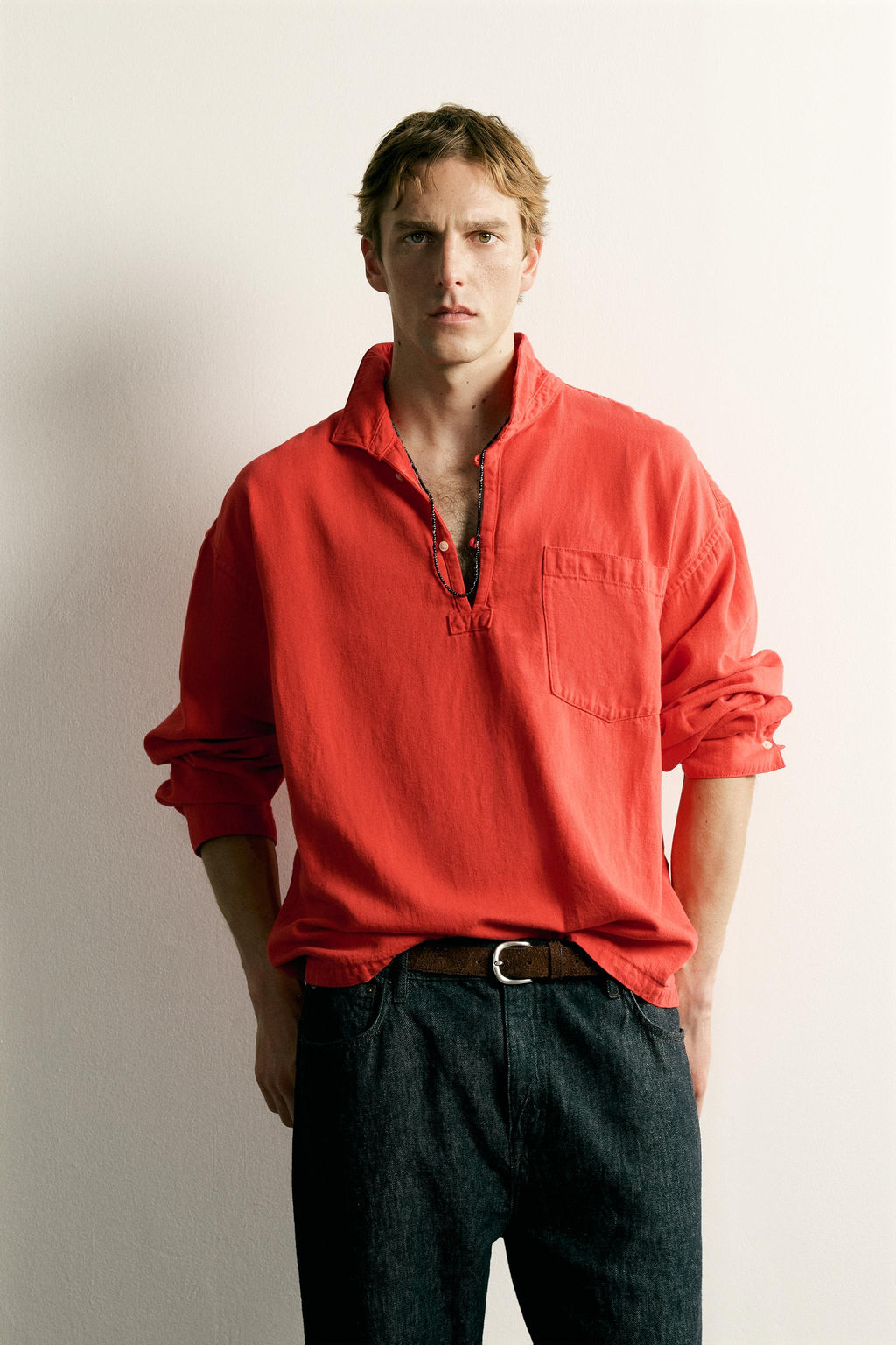 CAMISA POLO RELAXED FIT / Rojo - Zara фото 2