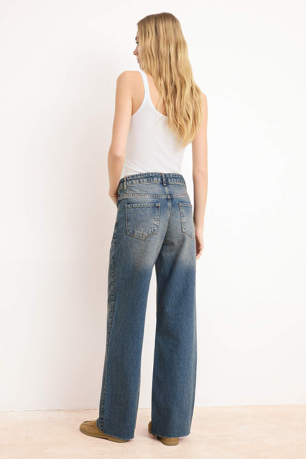 Mavi Yuksek Bel %100 Pamuk Genis Paca Wide Leg Jeans TWOSS26JE00013 - Trendyolmilla фото 6